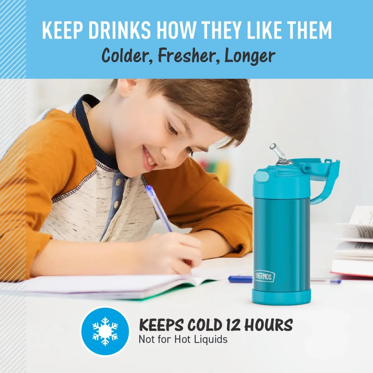 THERMOS FUNTAINER Water Bottle with Straw, 12oz (355ml) | Keeps Drinks Cold Up to 12 Hours - view 5