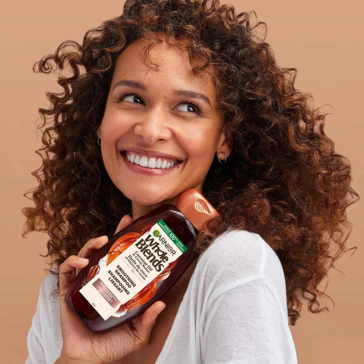 Garnier Whole Blends Smoothing Oil Coconut Oil & Cocoa Butter Extracts 3.4 Fl Oz (100ml) | Frizz Control & Shine - view 8