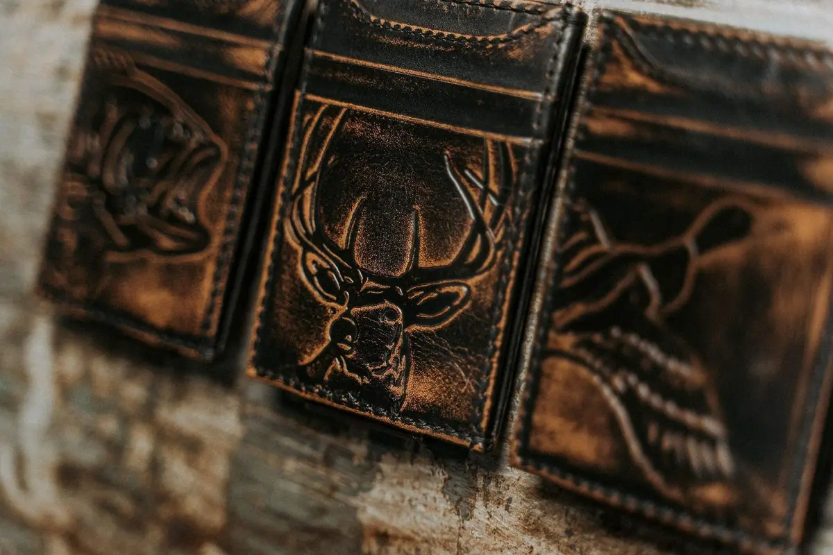 House of Jack Co. Deer Magnetic Money Clip Wallet 2.75" L x 4" H | Full Grain Leather, Slim Front Pocket Carry - view 6