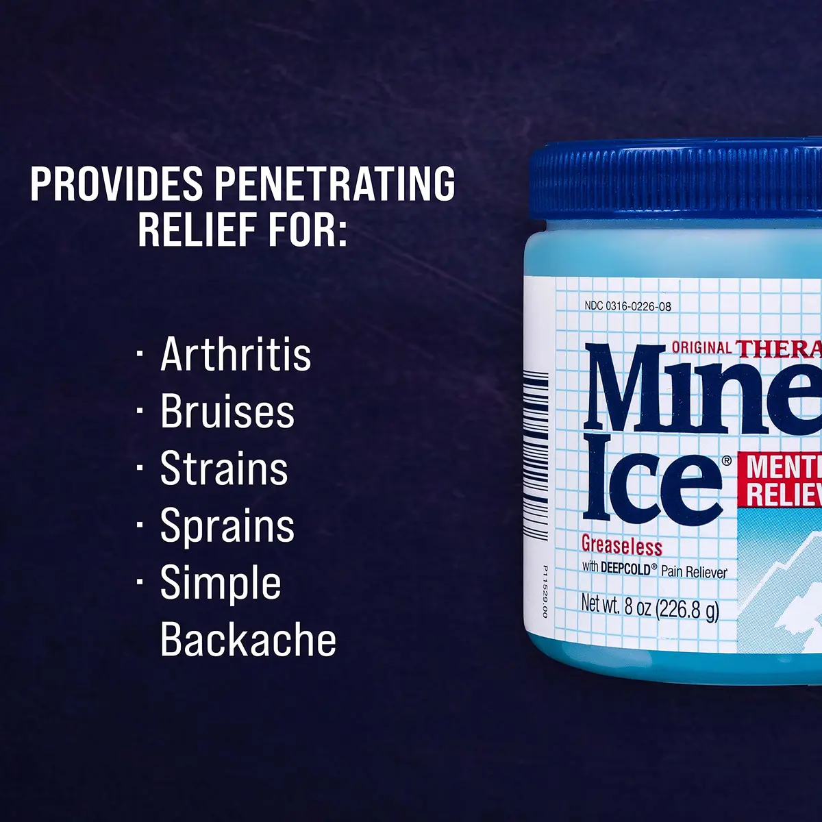 Mineral Ice Therapeutic Menthol Pain Relief Gel, 8 Oz | Greaseless, Fast-Absorbing, Cooling Relief for Muscles & Joints - view 5