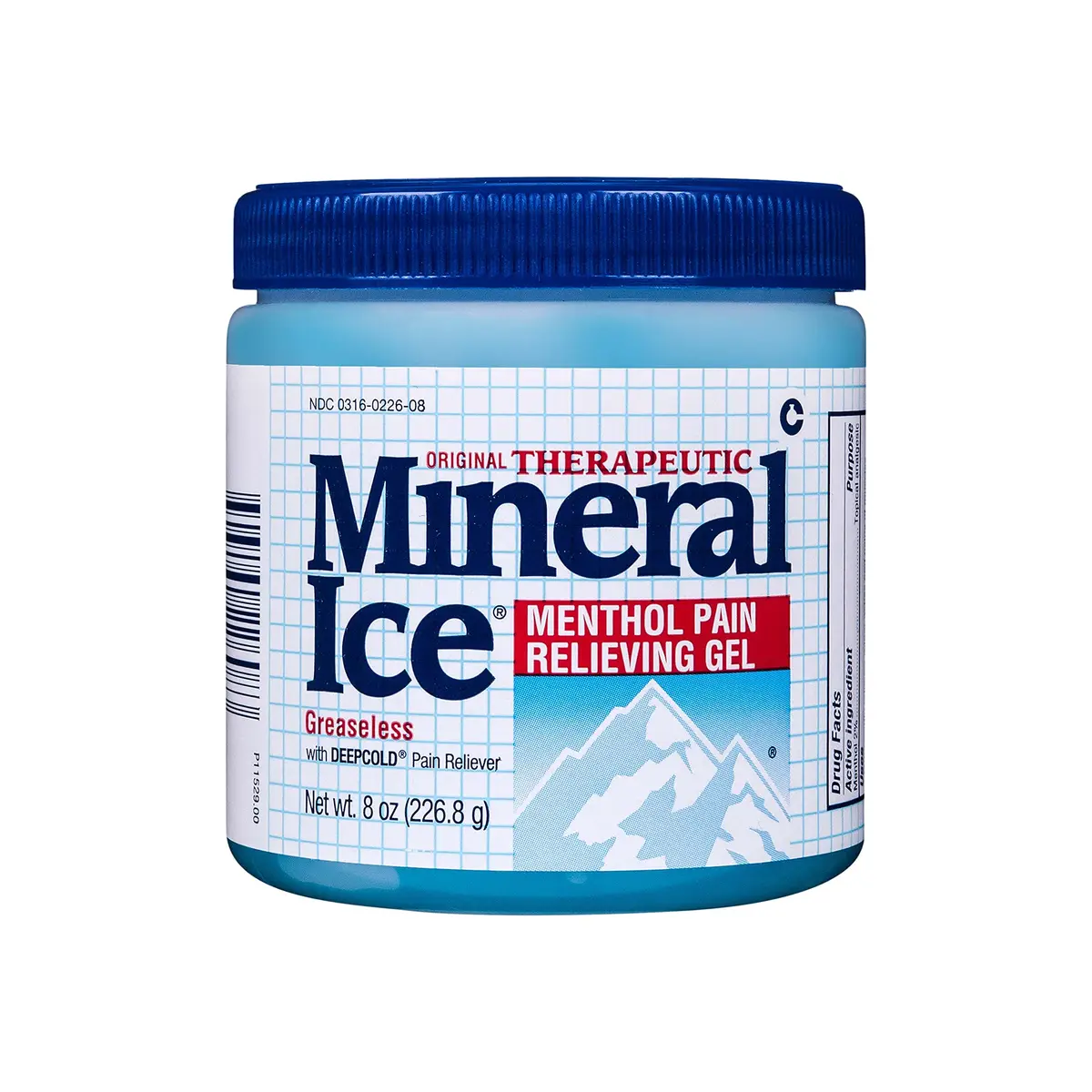 Mineral Ice Therapeutic Menthol Pain Relief Gel, 8 Oz | Greaseless, Fast-Absorbing, Cooling Relief for Muscles & Joints - main product image