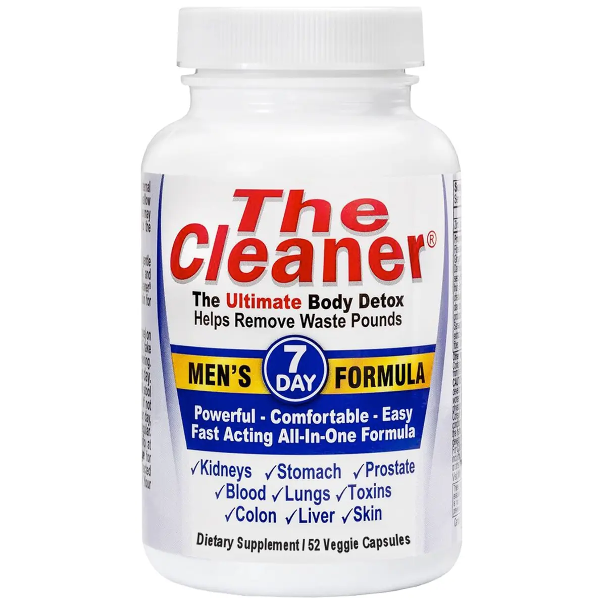Century Systems The Cleaner Detox 52 Vegetarian Capsules | 7-Day Internal Cleansing Support for Men - main product image