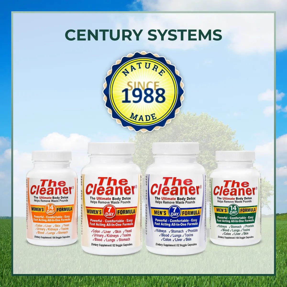 Century Systems The Cleaner Detox 52 Vegetarian Capsules | 7-Day Internal Cleansing Support for Men - view 9