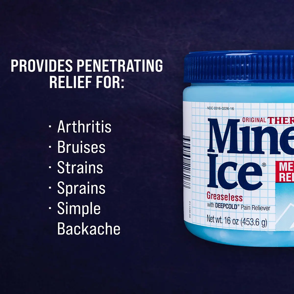 Mineral Ice Therapeutic Menthol Pain Relief Gel, 16 Oz | Greaseless, Deep Cold Relief for Muscles & Joints - view 5