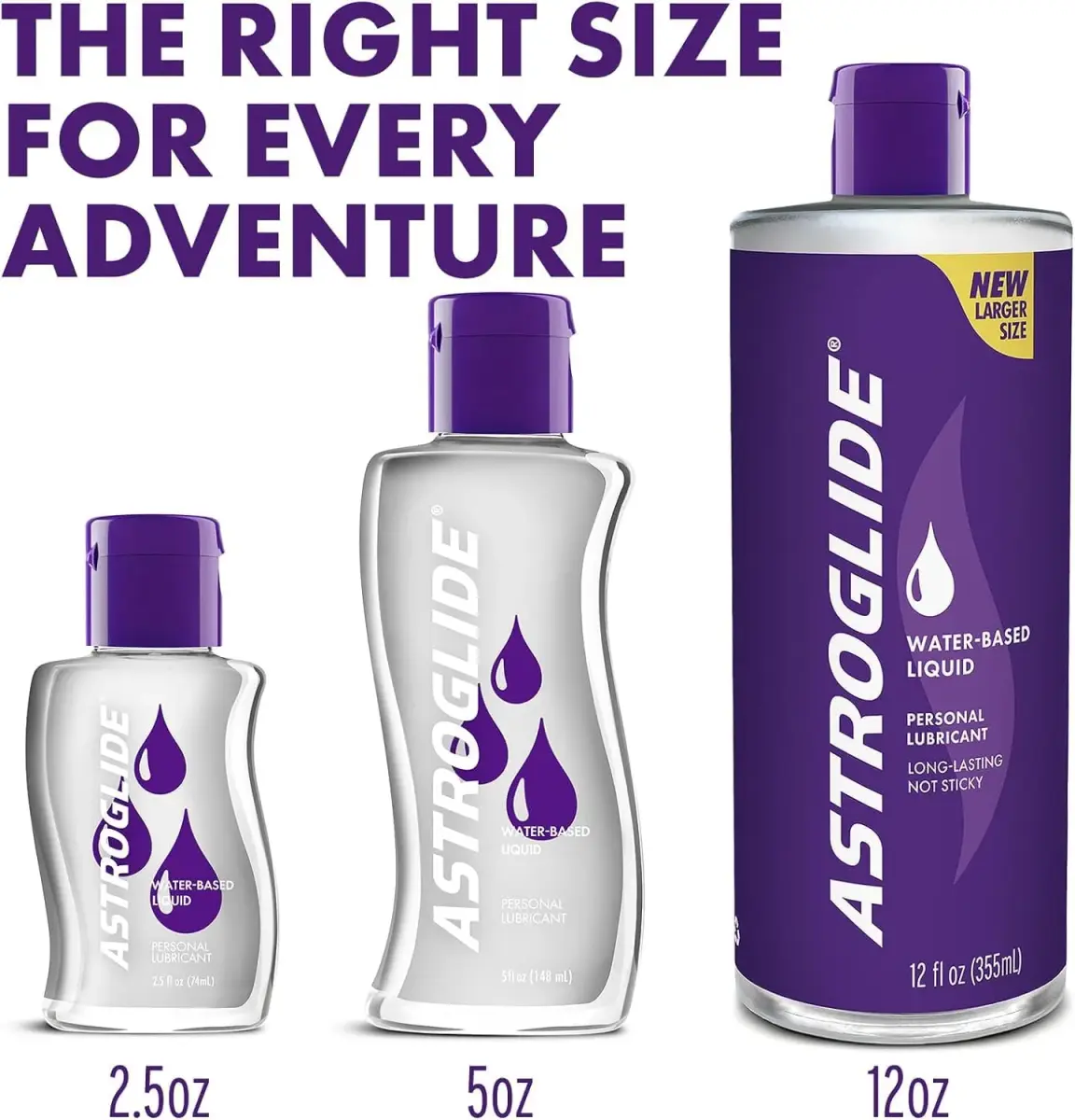 Astroglide Water-Based Lubricant 2.5 Fl Oz (74ml) - 3 Pack | Silky Smooth Glide for Intimacy - view 6