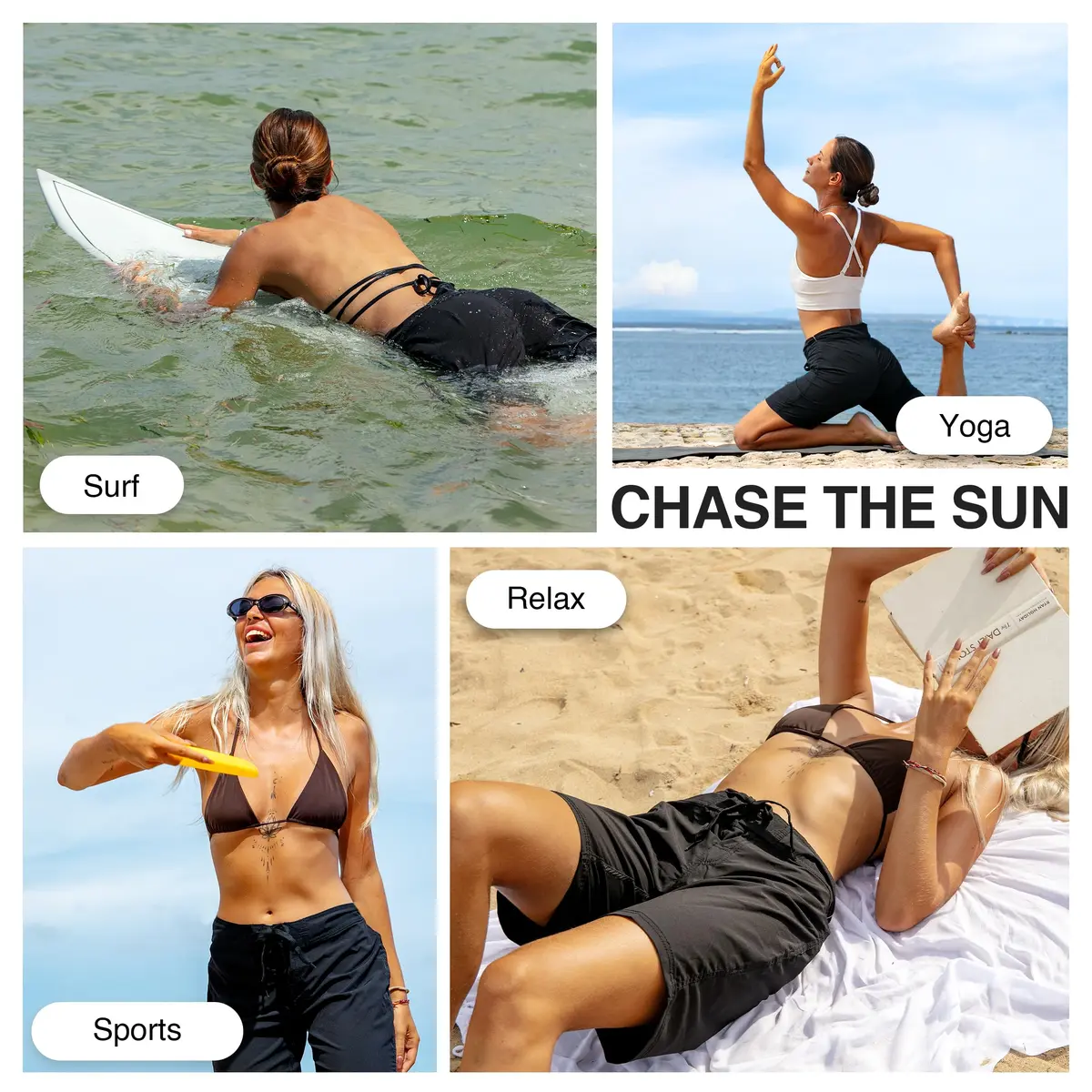 Kanu Surf Women's Plus-Size Marina Solid Stretch Boardshort, Black, 3X | UPF 50+ quick dry comfort - view 2