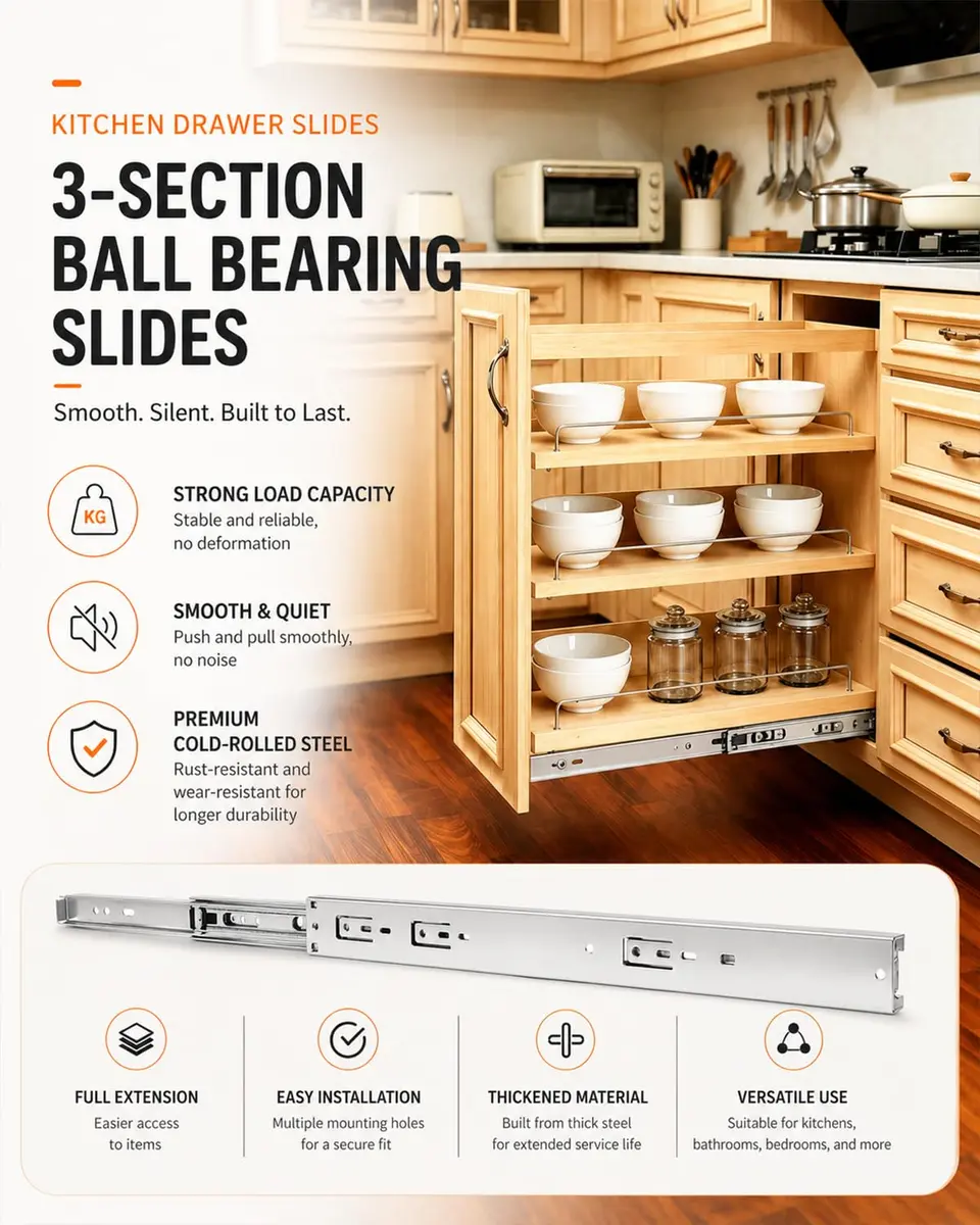 Gobrico 18 inch Drawer Slides 10 Pair | Heavy Duty Soft Close Full Extension - view 7