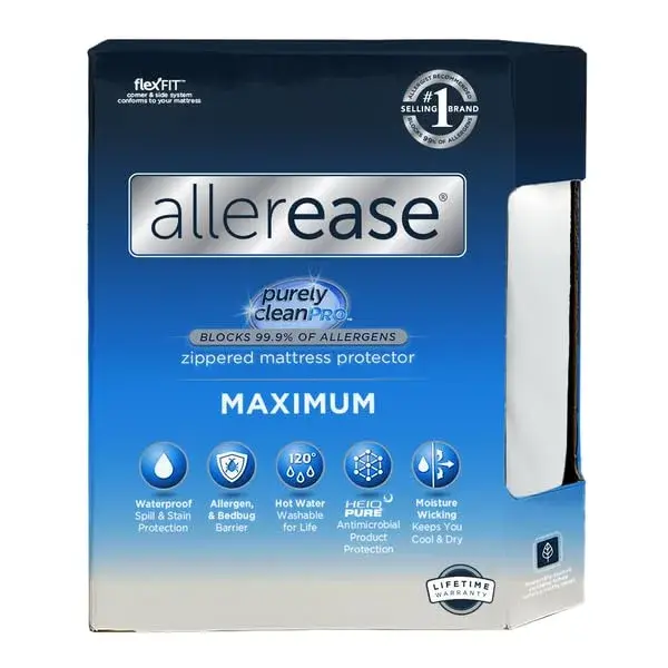 Aller-Ease Maximum Allergy Mattress Protector Full Size 74.5" L x 53.5" W x 10" D | Waterproof & Breathable for Allergy Relief - view 2
