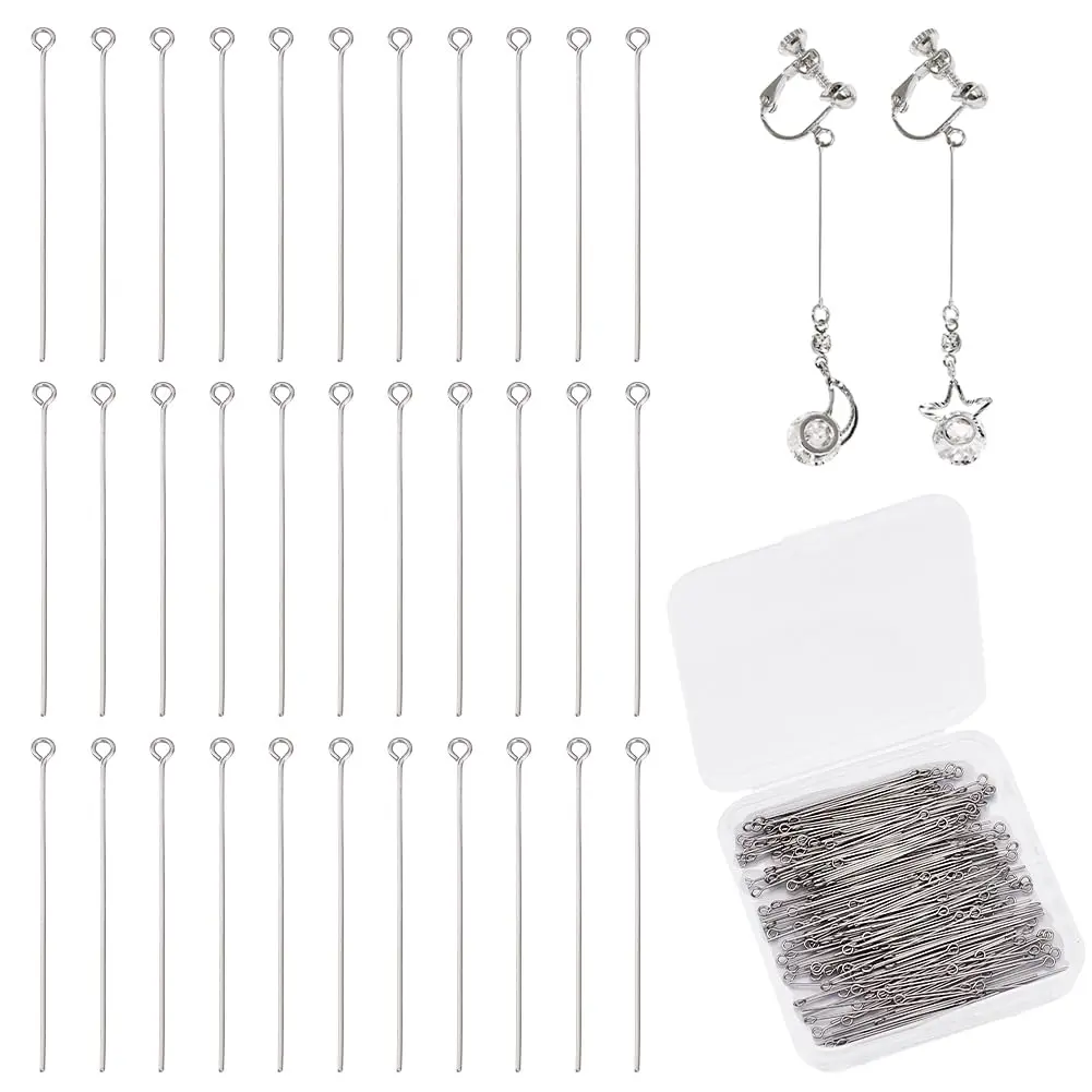 PH PandaHall Stainless Steel Head Pins 205 Pcs | Jewelry Making Supplies for DIY & Crafts - main product image