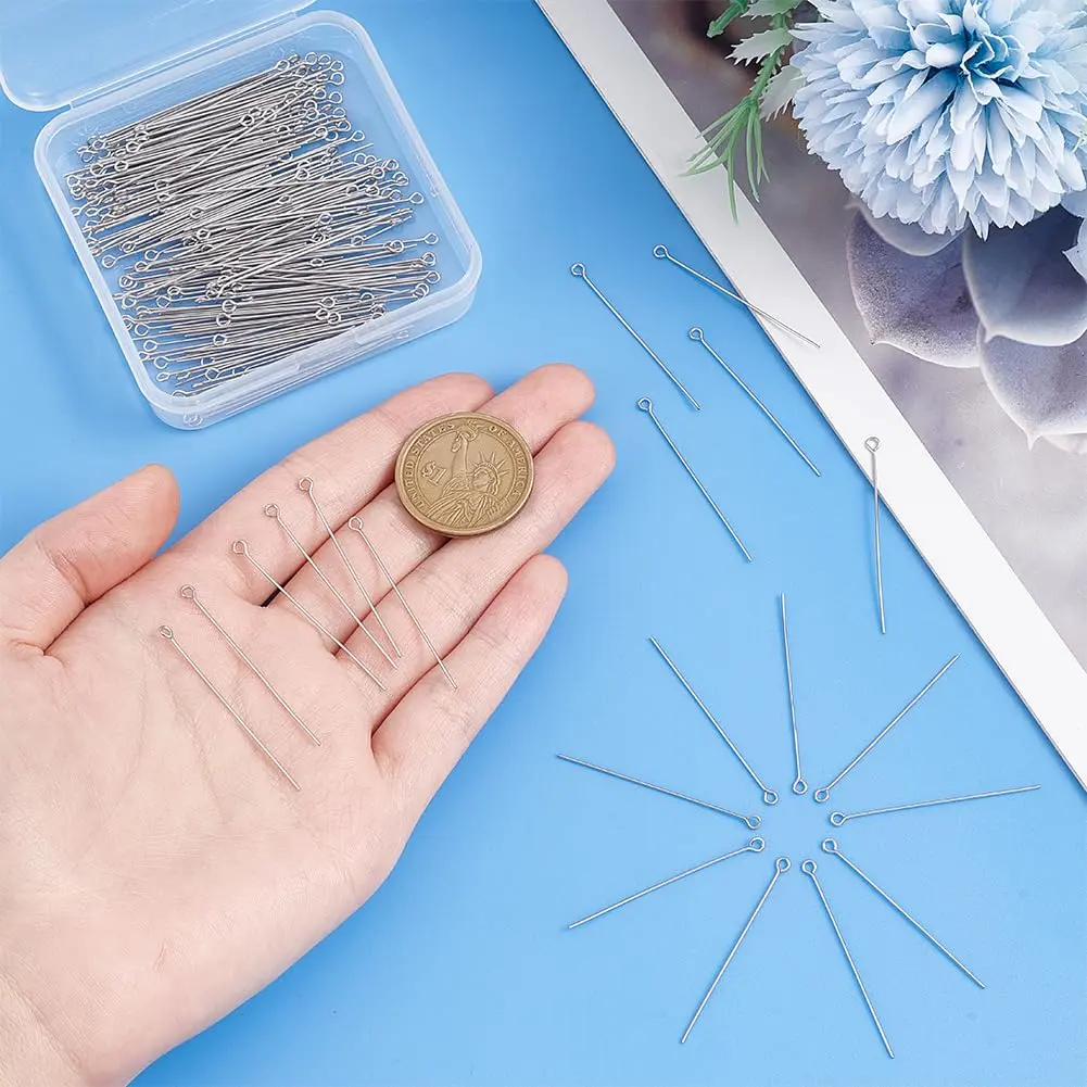 PH PandaHall Stainless Steel Head Pins 205 Pcs | Jewelry Making Supplies for DIY & Crafts - view 3
