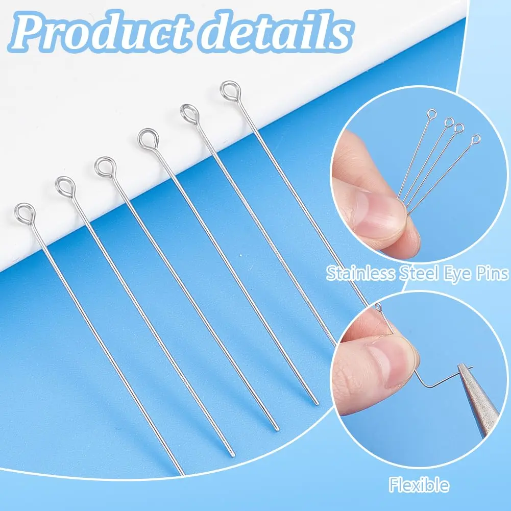 PH PandaHall Stainless Steel Head Pins 205 Pcs | Jewelry Making Supplies for DIY & Crafts - view 4