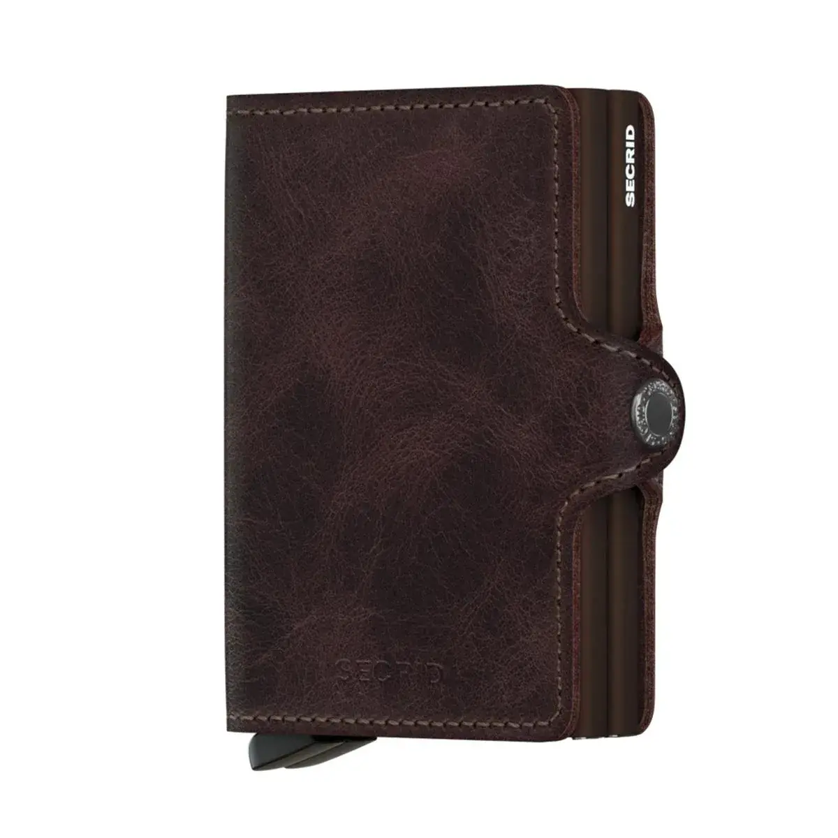 SECRID Miniwallet Vintage Chocolate Genuine Leather RFID Protection Wallet 7cm (2.75in) x 10.2cm (4.02in) | Holds up to 16 Cards - main product image