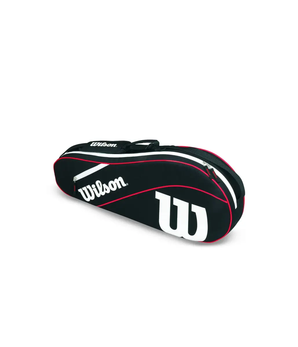 Wilson Advantage III Triple Tennis Racket Bag - Black/White/Red, Holds up to 3 Rackets | 77 cm (30 in) Bag - main product image