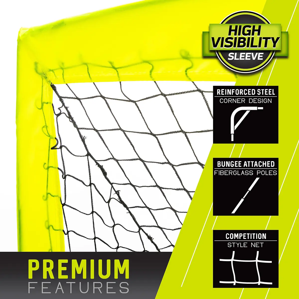 Franklin Sports Fiberglass Blackhawk Goal - Extra Large | Portable Backyard Soccer Net - view 6