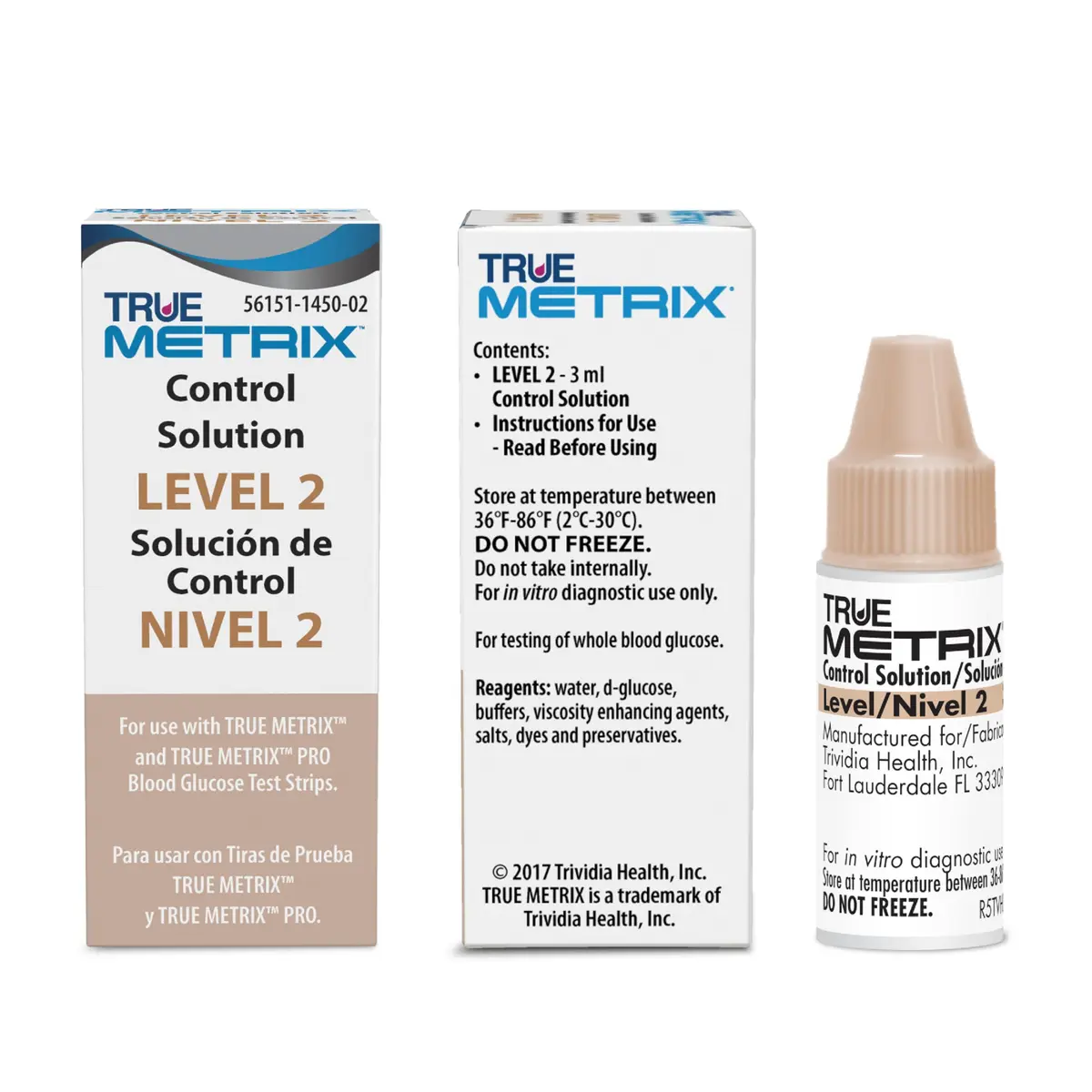 TRUE METRIX Control Solution Level 2 | Blood Glucose Test System Confirmatory (120 chars) - main product image