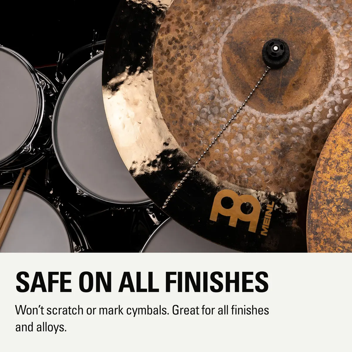 Meinl Percussion Bacon Cymbal Sizzler — Standard Model, 10.5" Chain | Adds Sizzle to Ride, Crash & China Cymbals - view 3