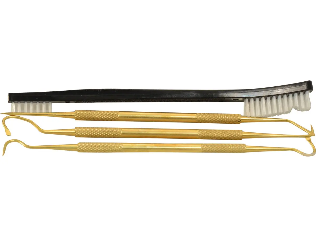 Hoppe's Gun Cleaning Pick Set with Brass Picks and Nylon Brush | Precision Cleaning Tools for Firearms - main product image