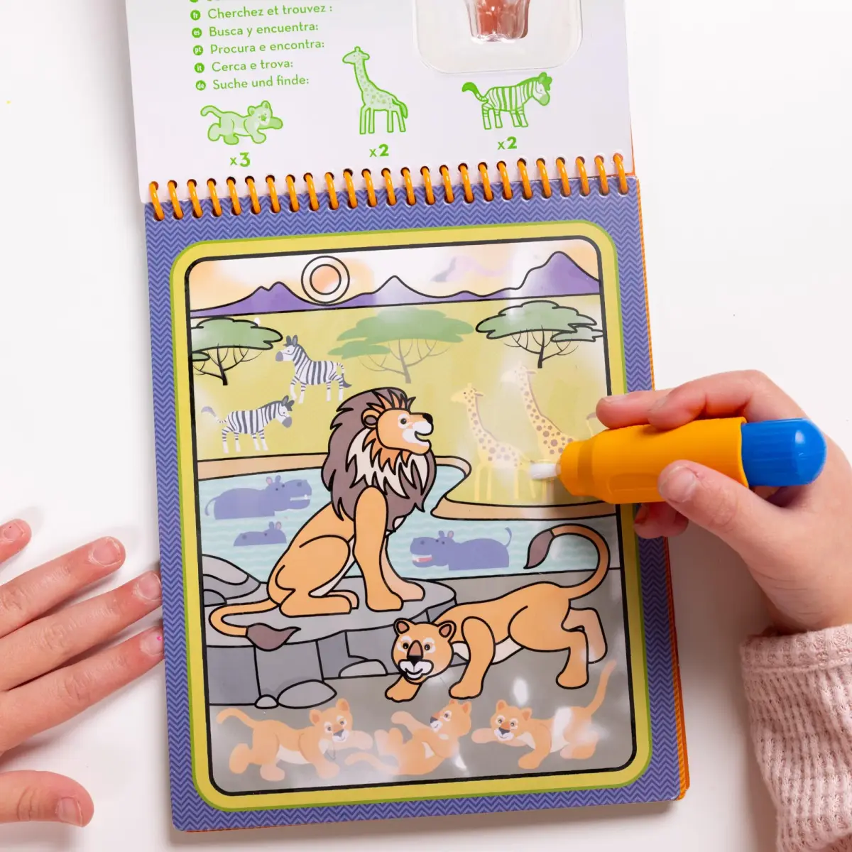 Melissa & Doug On The Go Water Wow! Safari Activity Pad | 4 Reusable Pages, Refillable Water Pen - view 2