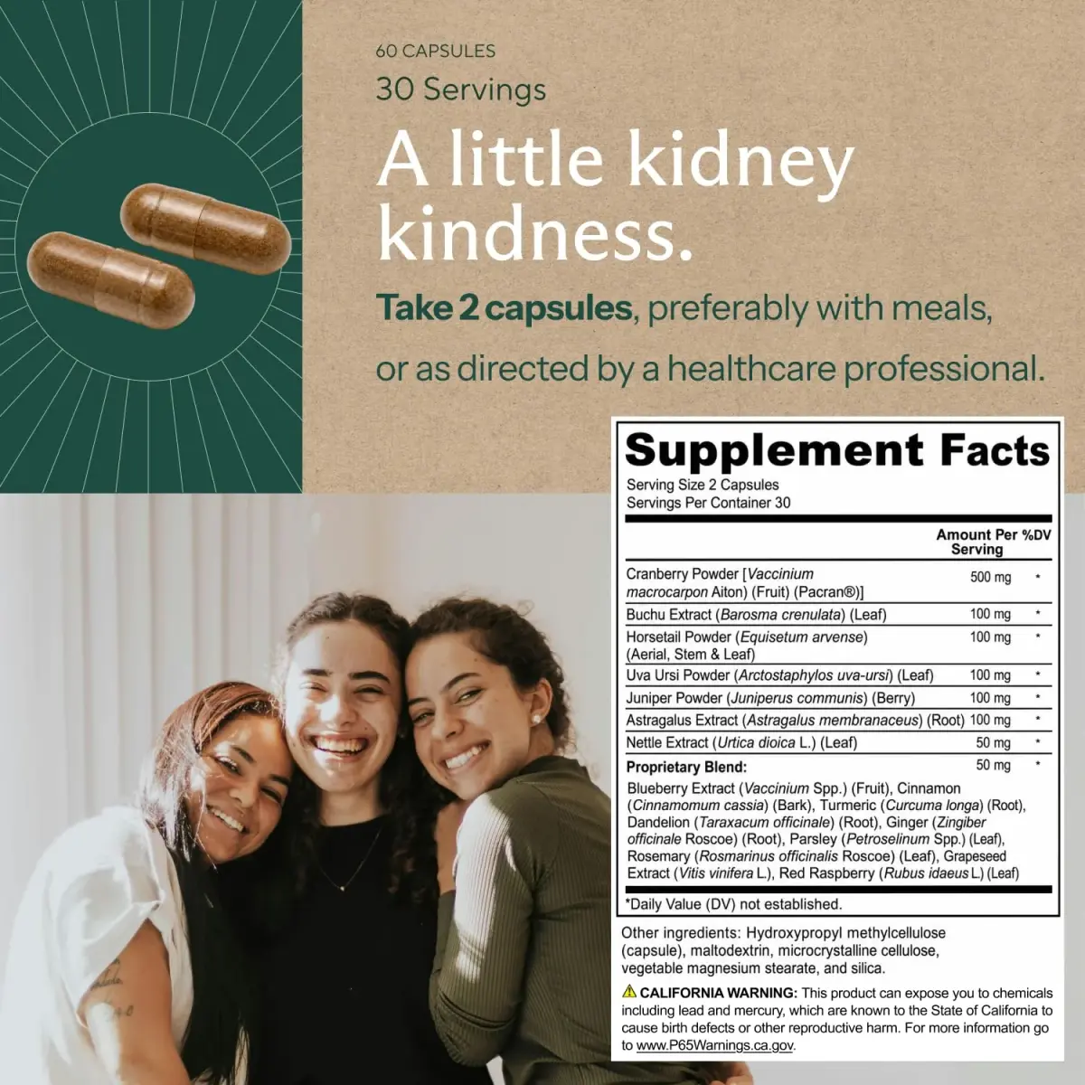 Sunergetic Kidney Cleanse Supplement 60 Capsules | Supports Healthy Kidneys & Urinary Tract - view 4