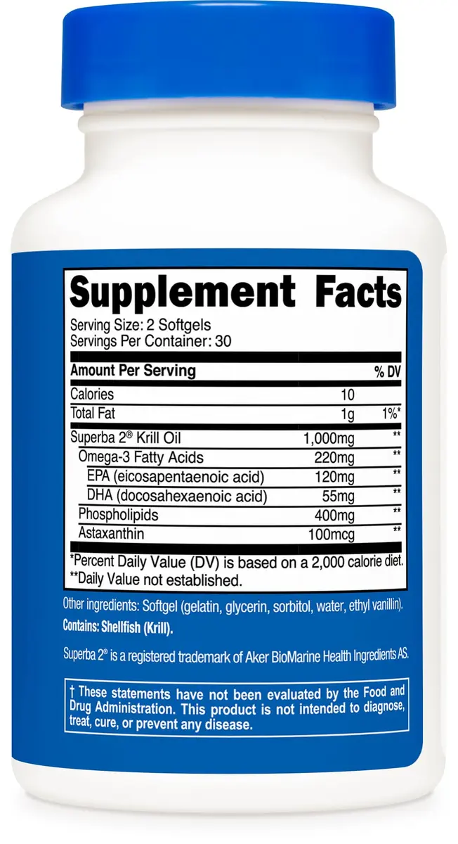 Nutricost Krill Oil 1000mg | Omega-3 EPA & DHA | 60 Softgels | Unflavored - view 5
