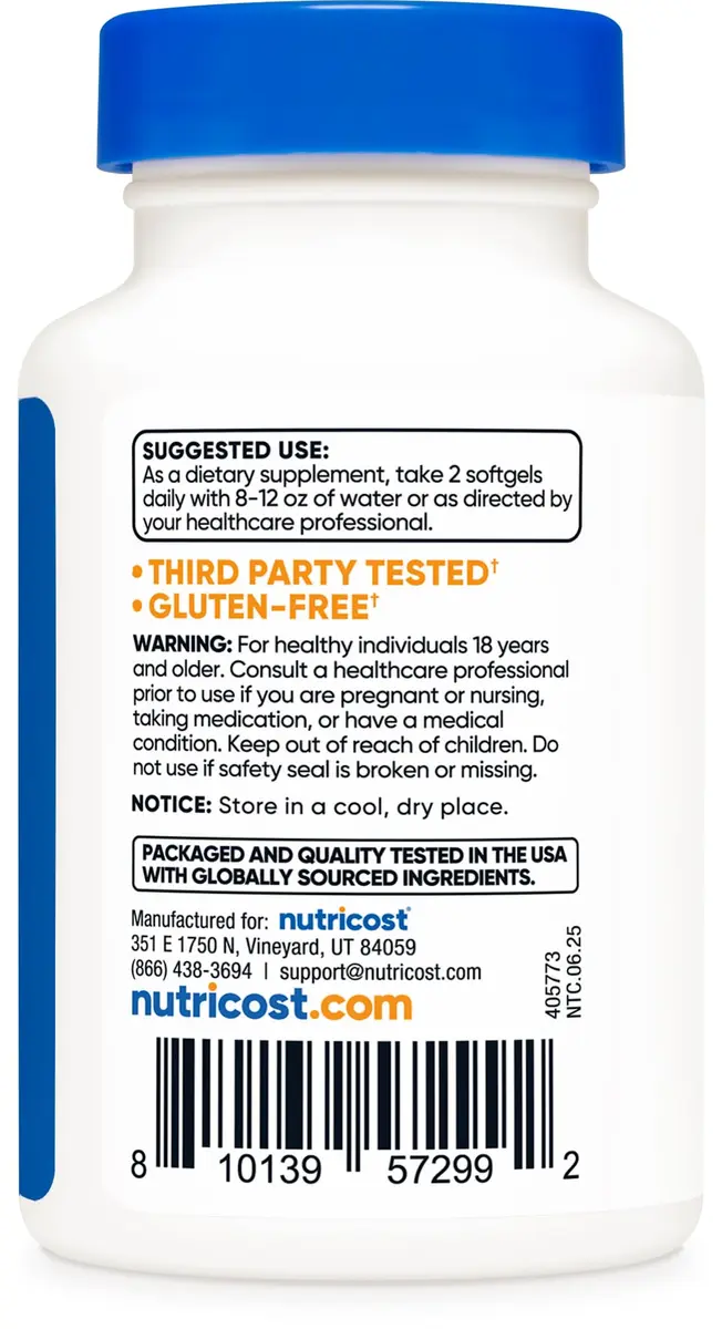 Nutricost Krill Oil 1000mg | Omega-3 EPA & DHA | 60 Softgels | Unflavored - view 4