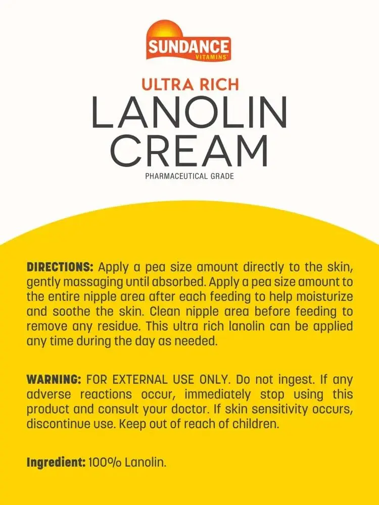 Sundance Lanolin Cream | 7 Fluid Ounces | Hypoallergenic & Preservative Free - view 2