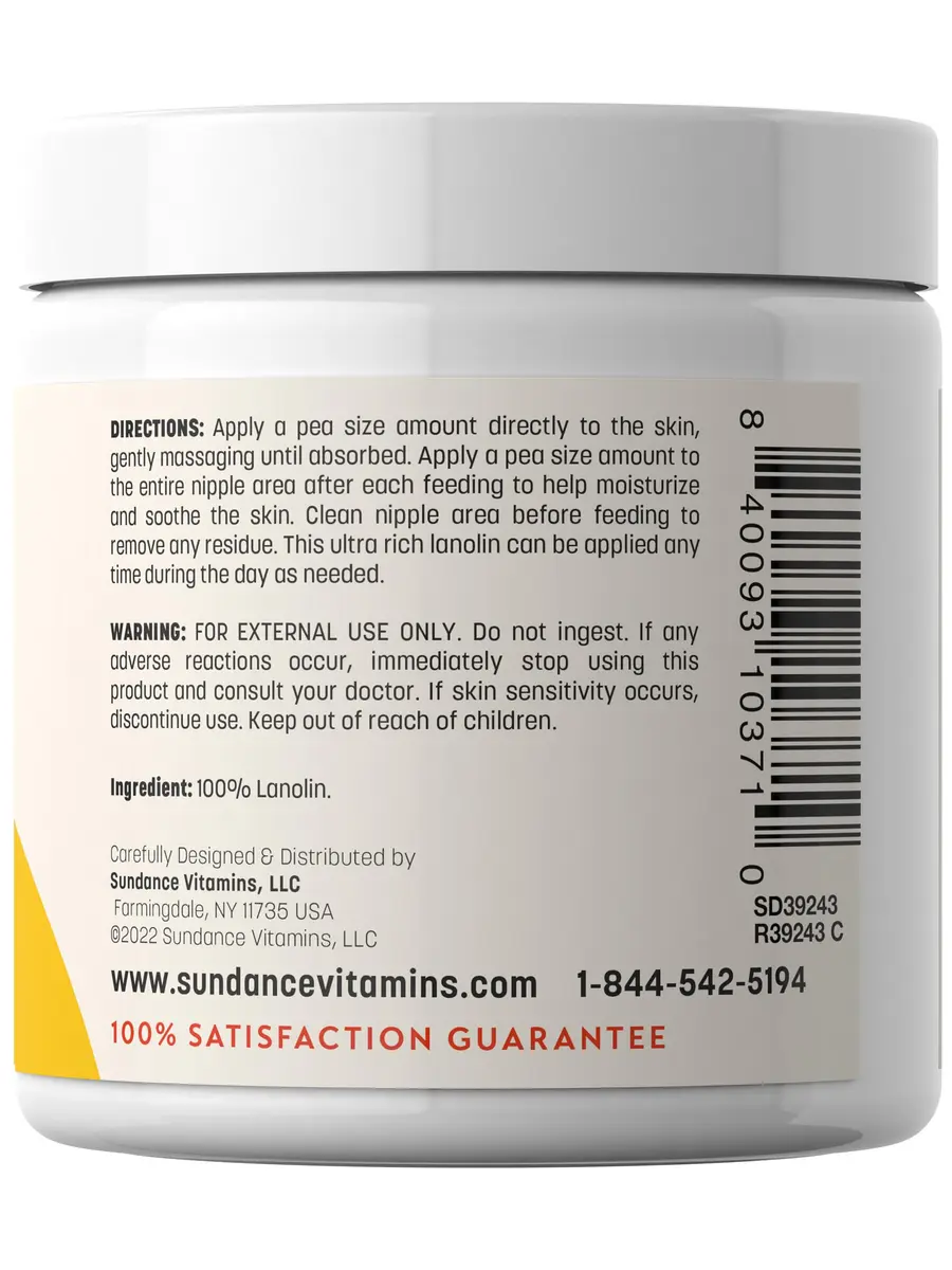 Sundance Lanolin Cream | 7 Fluid Ounces | Hypoallergenic & Preservative Free - view 4