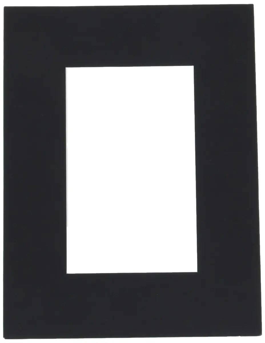 ArtToFrames 8.5x11 Smooth Black Custom Mat for Picture Frame with 4.5x7 opening size - main product image