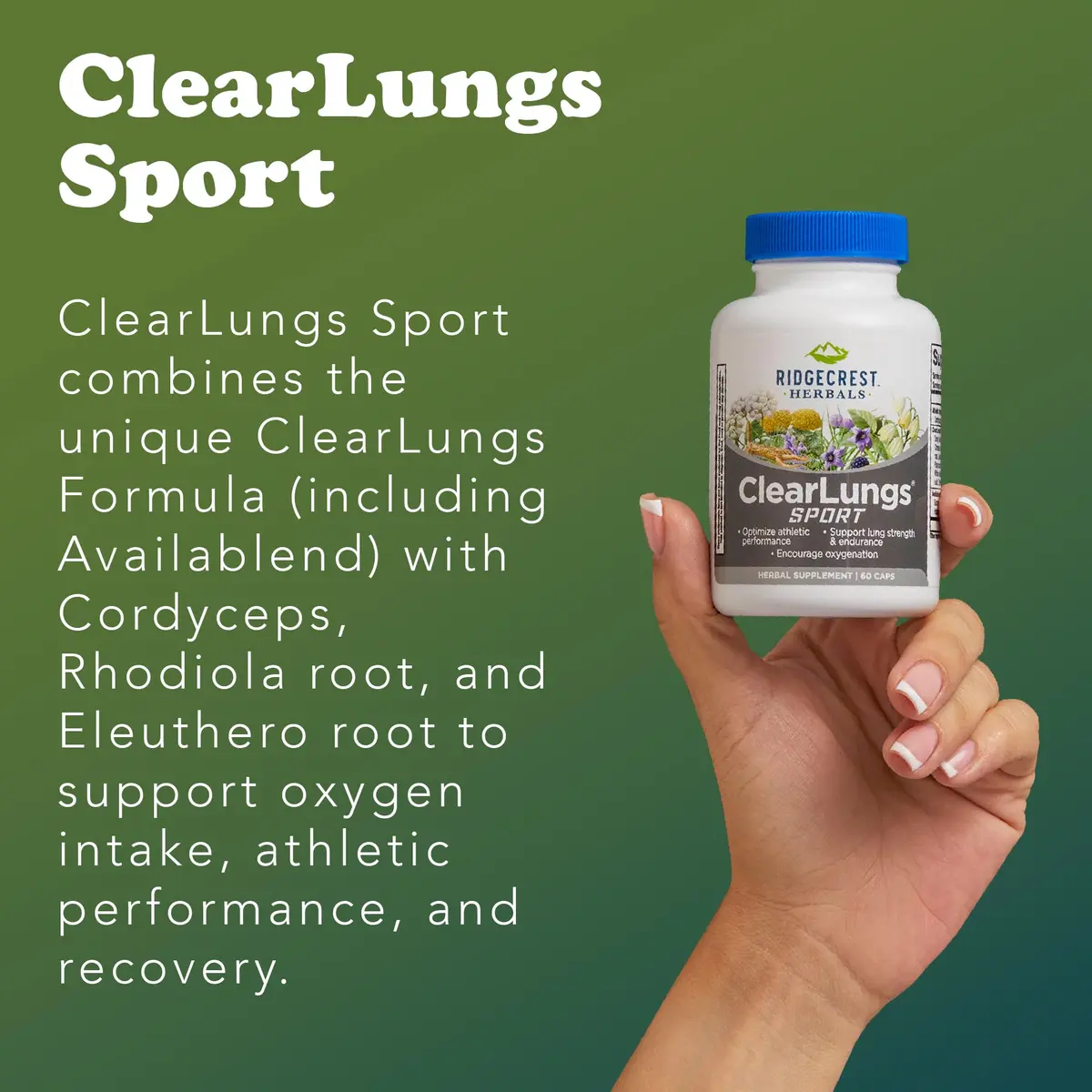 RidgeCrest Herbals ClearLungs Sport Oxygen and Lung Support 60 Ct | Respiratory & Athletic Performance Support - view 5