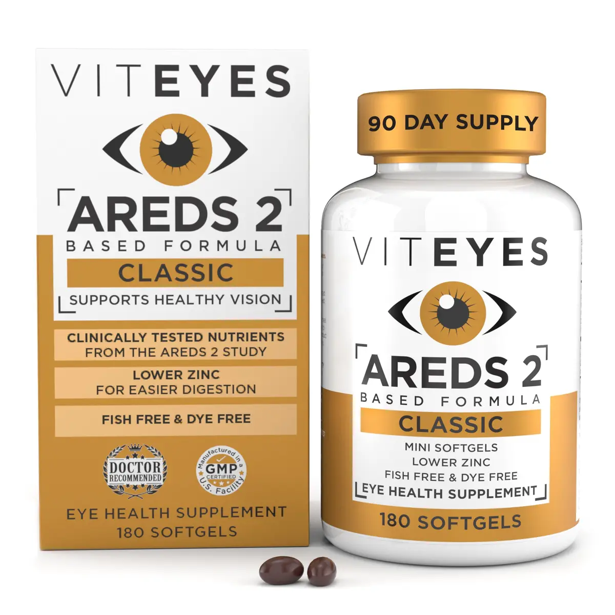 Viteyes AREDS 2 Classic Macular Health Formula Softgels 180 Count (Pack of 1) | Eye Health Vitamin to Support Macular Health - main product image