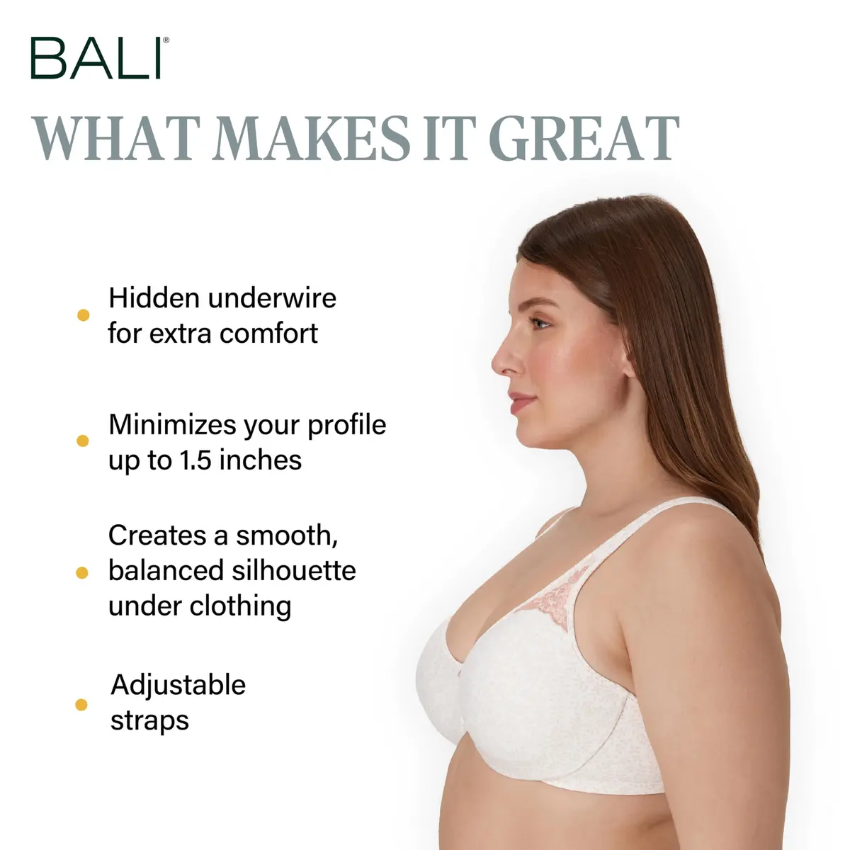 Bali Passion For Comfort Minimizer Underwire Bra 40DD | Supports & Shapes with Supportive Fit - view 2