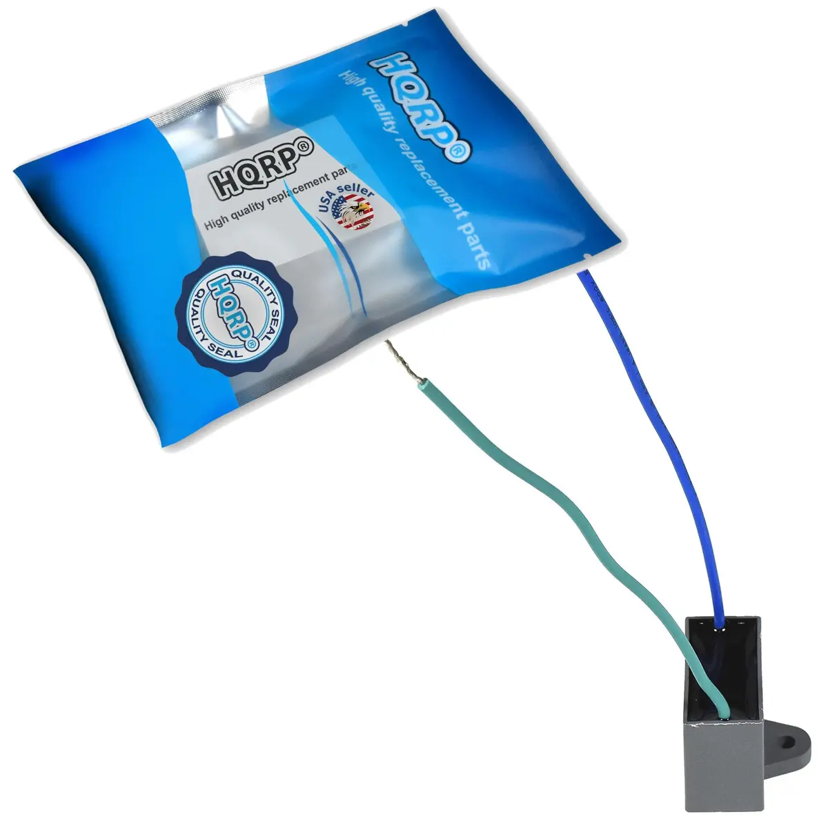 HQRP Capacitor Compatible with Harbor Breeze Ceiling Fan 10uf 2-Wire | UL Listed, 250VAC, Black - view 2
