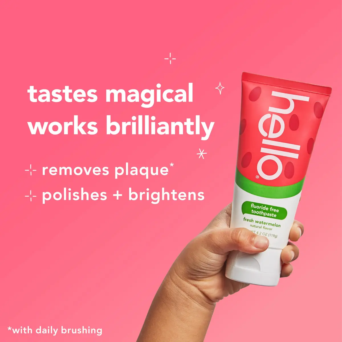 hello Kids Fluoride Free Toothpaste Fresh Watermelon 125ml (4.2 oz) | Removes Plaque, Polishes Teeth - view 5