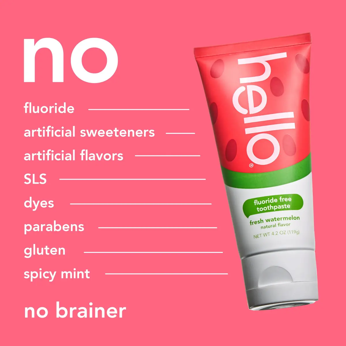 hello Kids Fluoride Free Toothpaste Fresh Watermelon 125ml (4.2 oz) | Removes Plaque, Polishes Teeth - view 8
