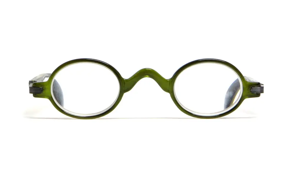 Calabria Unisex R314/R501S Metal Vintage Round Reading Glasses – Olive | Classic Professor Style Readers with Retro Frame Design | Eyewear | Magnification 1.00x - view 2