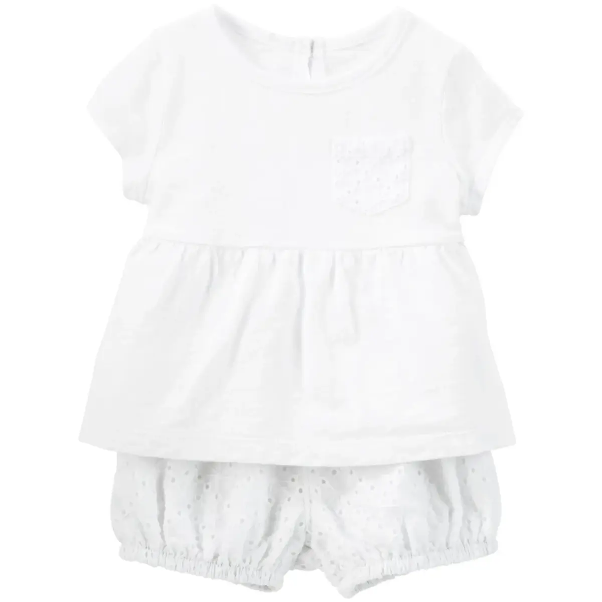 OshKosh B'Gosh Baby Girls' 2-Piece Pant Set - White, 12 Months | Lightweight Cotton Outfit - main product image