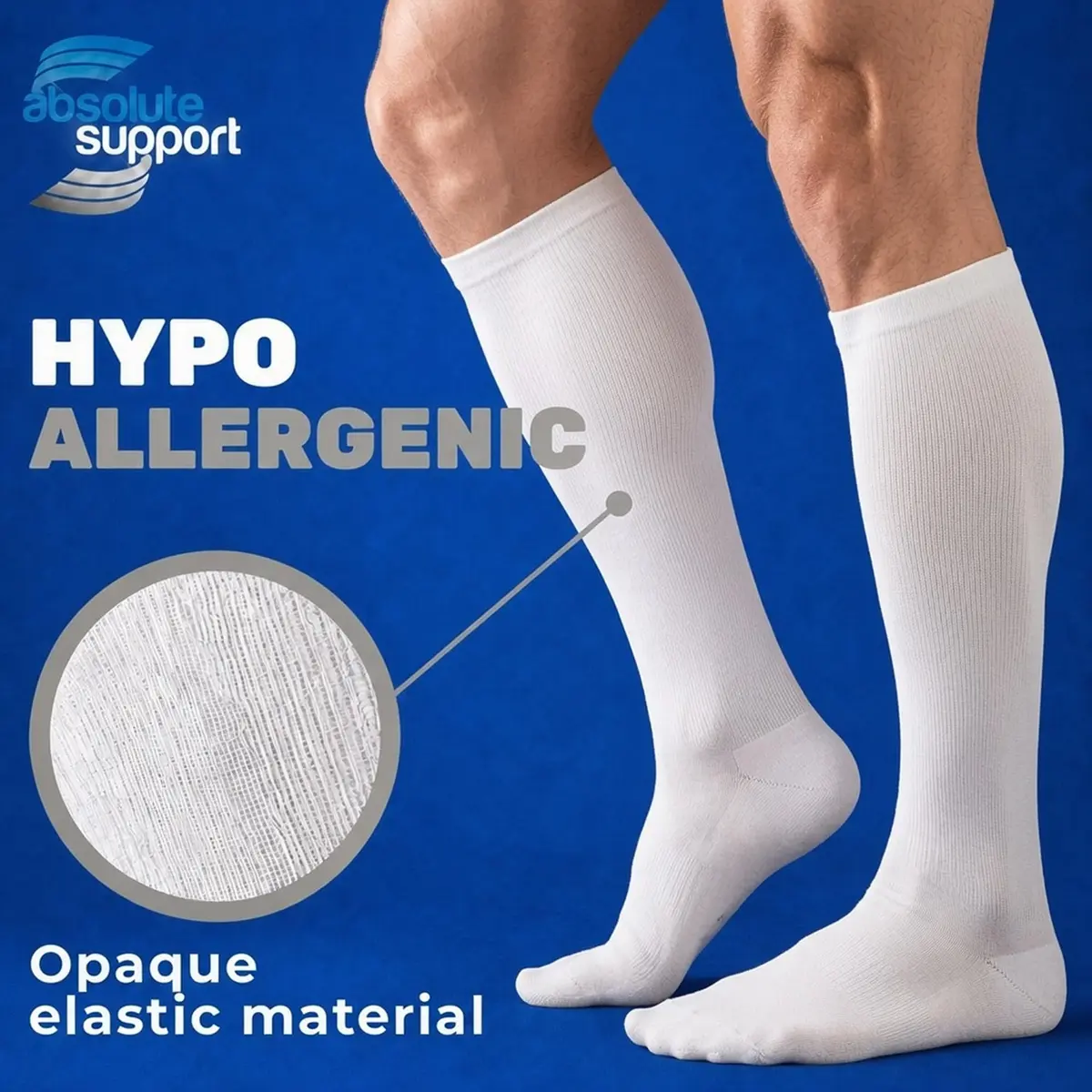 ABSOLUTE SUPPORT Men Opaque Compression Socks 20-30mmHg | Made in USA, Support Varicose Veins & Swelling, X-Large - view 2