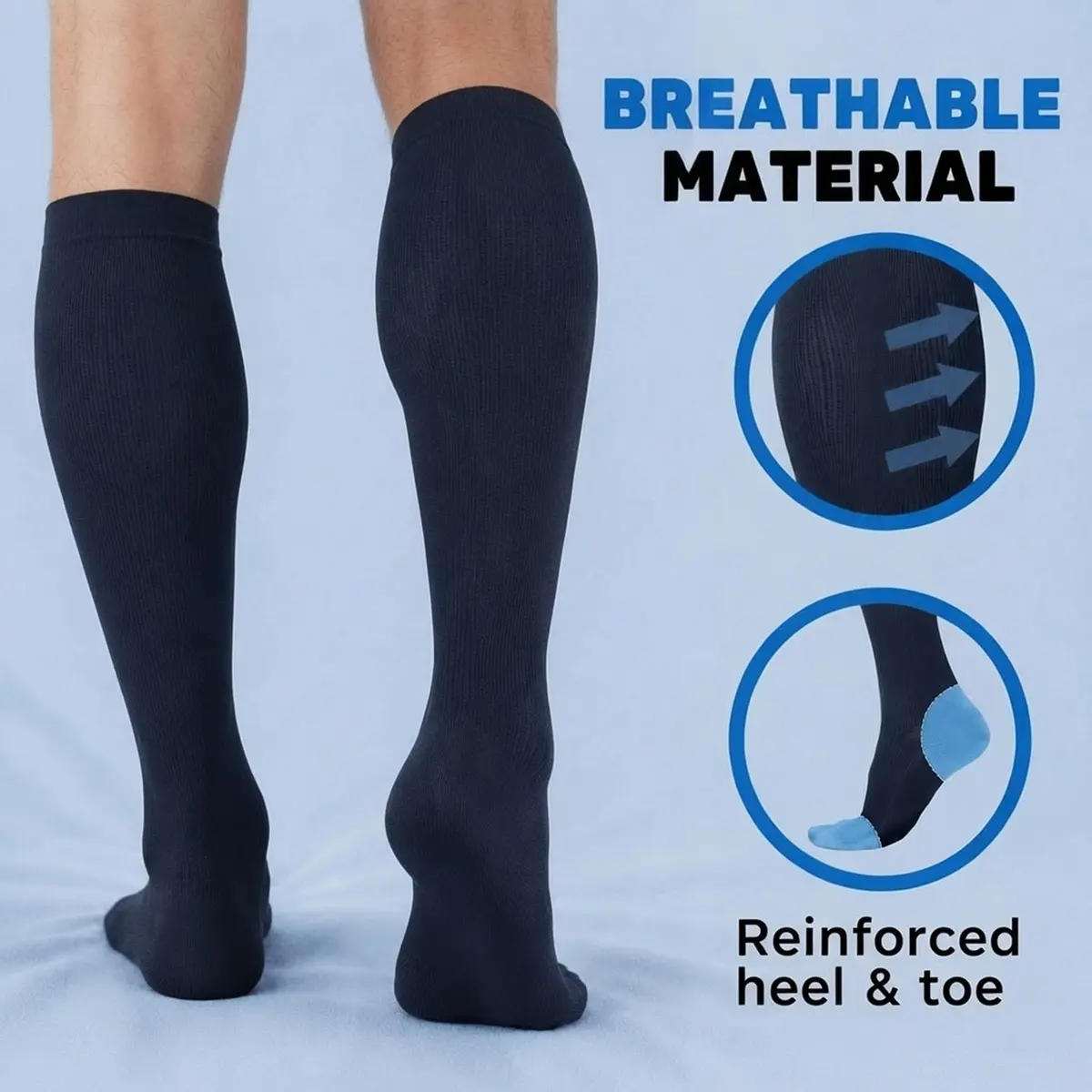 ABSOLUTE SUPPORT Men Opaque Compression Socks 20-30mmHg Navy Medium | Support Varicose Veins & Circulation - view 2