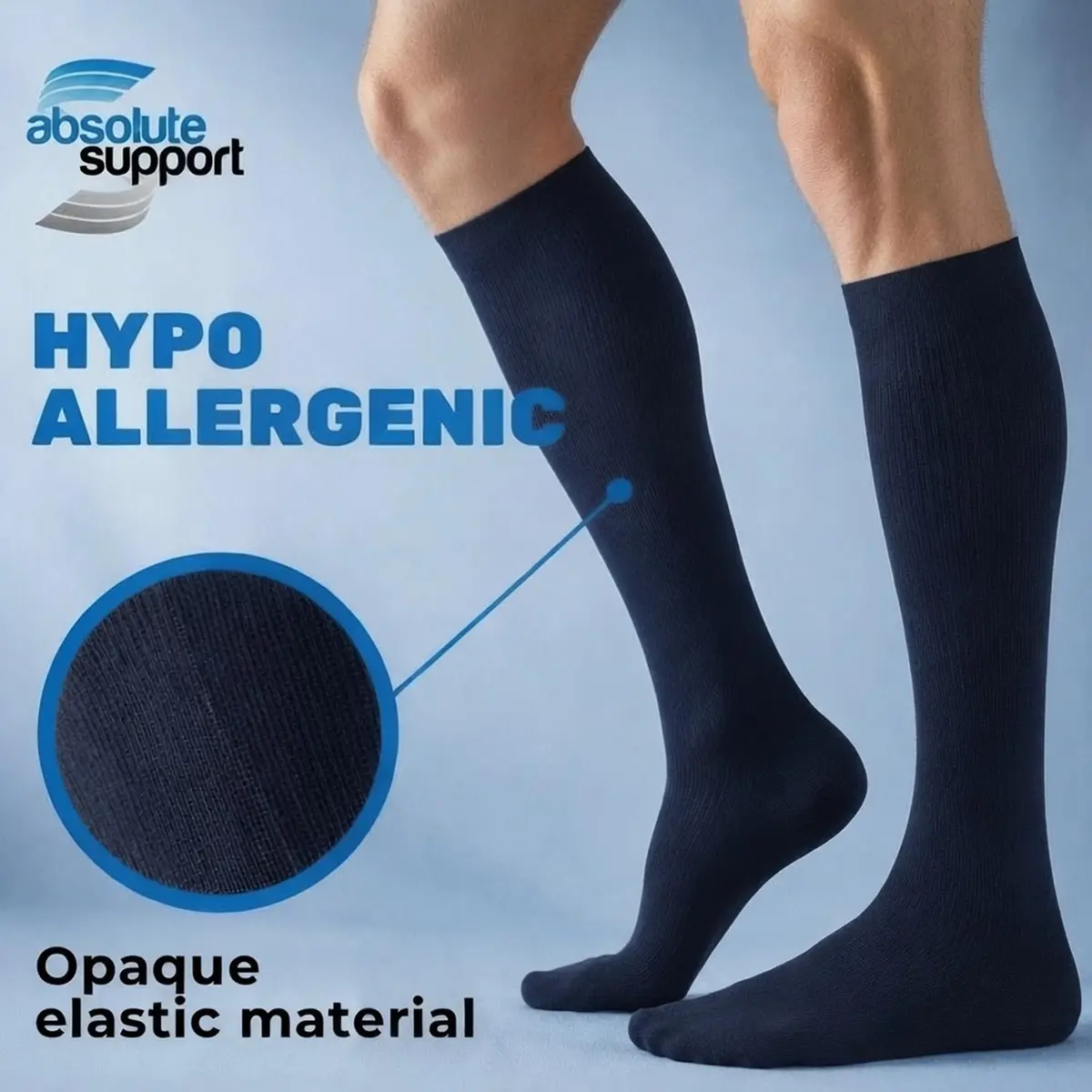 ABSOLUTE SUPPORT Men Opaque Compression Socks 20-30mmHg Navy Medium | Support Varicose Veins & Circulation - view 3