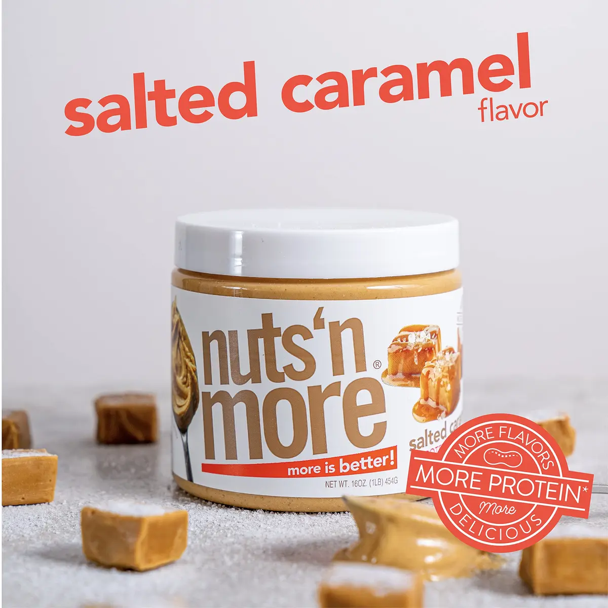 Nuts 'N More Salted Caramel Peanut Butter Spread 15oz | High Protein & Low Sugar - view 6