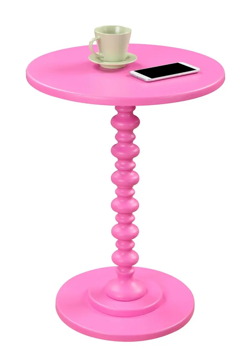 Convenience Concepts Palm Beach Spindle End Table, 17.75" | Pink Finish, Classic Design - view 2