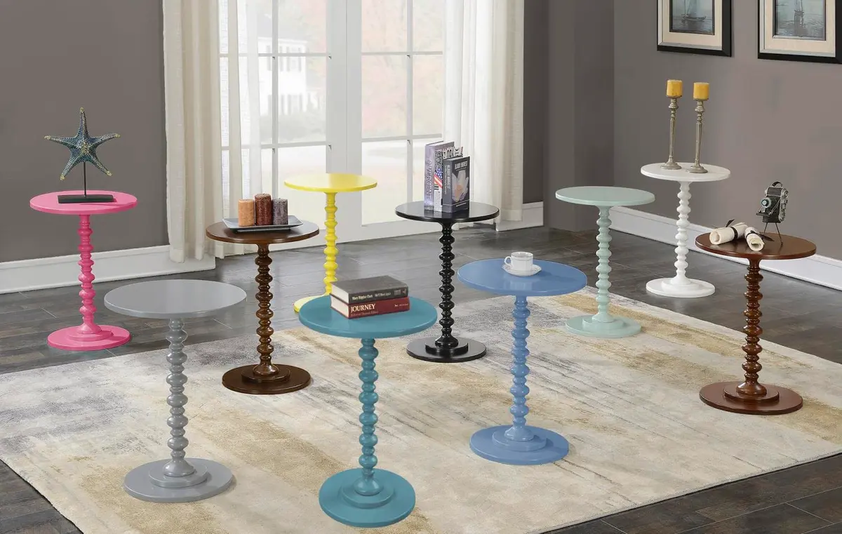 Convenience Concepts Palm Beach Spindle End Table, 17.75" | Pink Finish, Classic Design - view 4