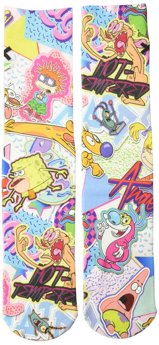 Odd Sox Nick Stickers (Sublimated) Sockshosiery, Multi, shoe size 8-12 | Fan & Pop Culture Socks - main product image