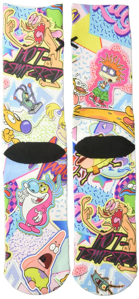Odd Sox Nick Stickers (Sublimated) Sockshosiery, Multi, shoe size 8-12 | Fan & Pop Culture Socks - view 2
