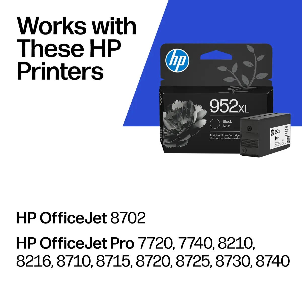 HP 952XL Black High-Yield Ink Cartridge | 2000 Pages | Works with HP OfficeJet Pro 7740, 8710, 8720, 8730, 8740 Series - view 2