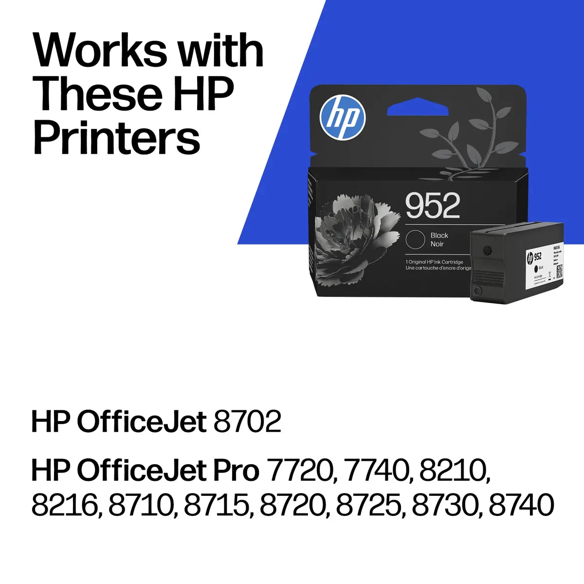 HP 952 Black Ink Cartridge (1 Pack) | Genuine Pigment Ink for OfficeJet Pro Printers | 900 Pages - view 2
