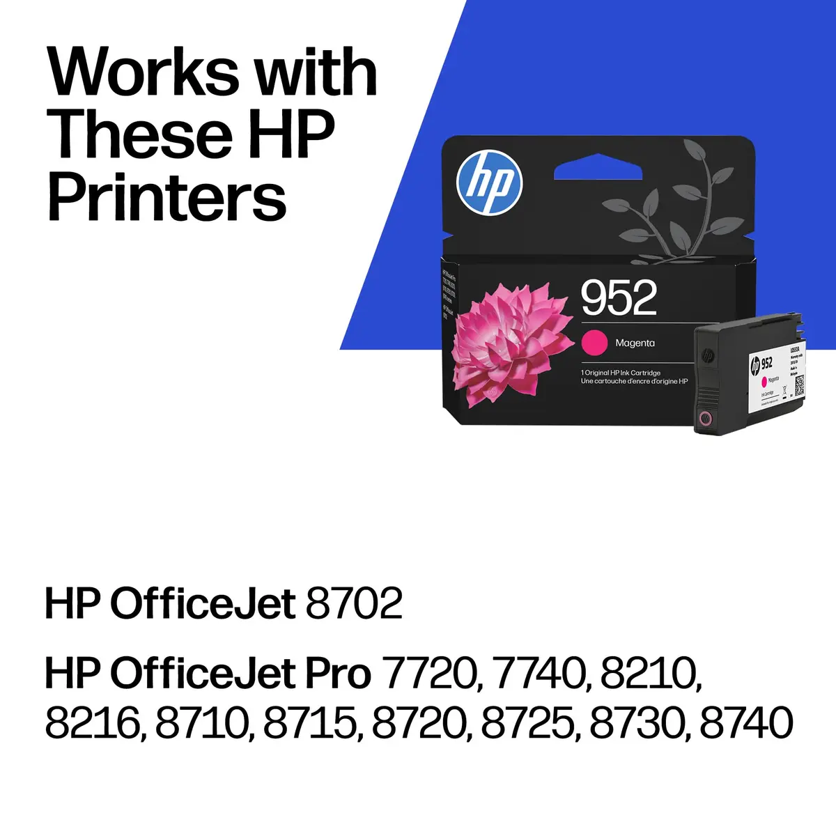 HP 952 Magenta Ink Cartridge | 700 Pages | Works with OfficeJet Pro Series - view 2