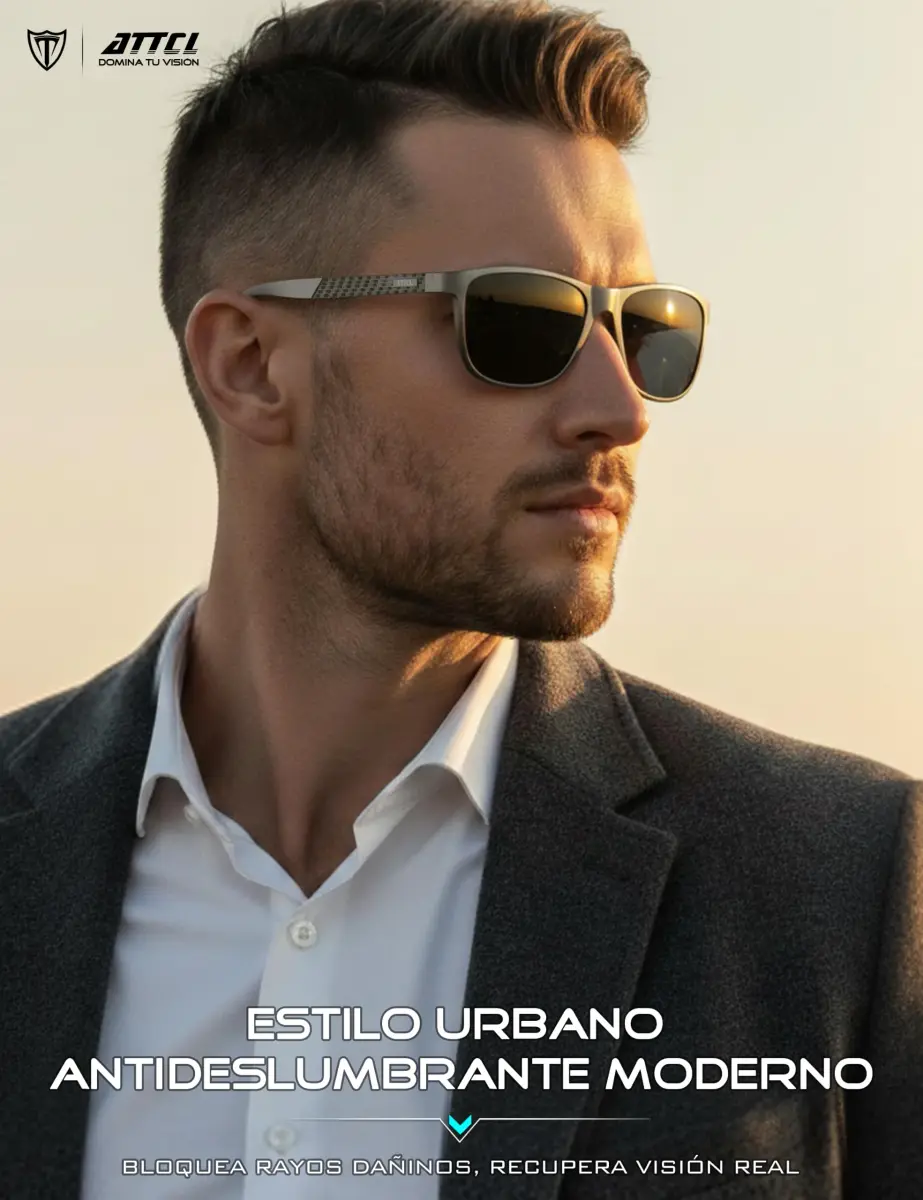 ATTCL Men's Grey-Grey Polarized Sunglasses - Retro Metal Frame, Non-Mirrored Lenses - view 3