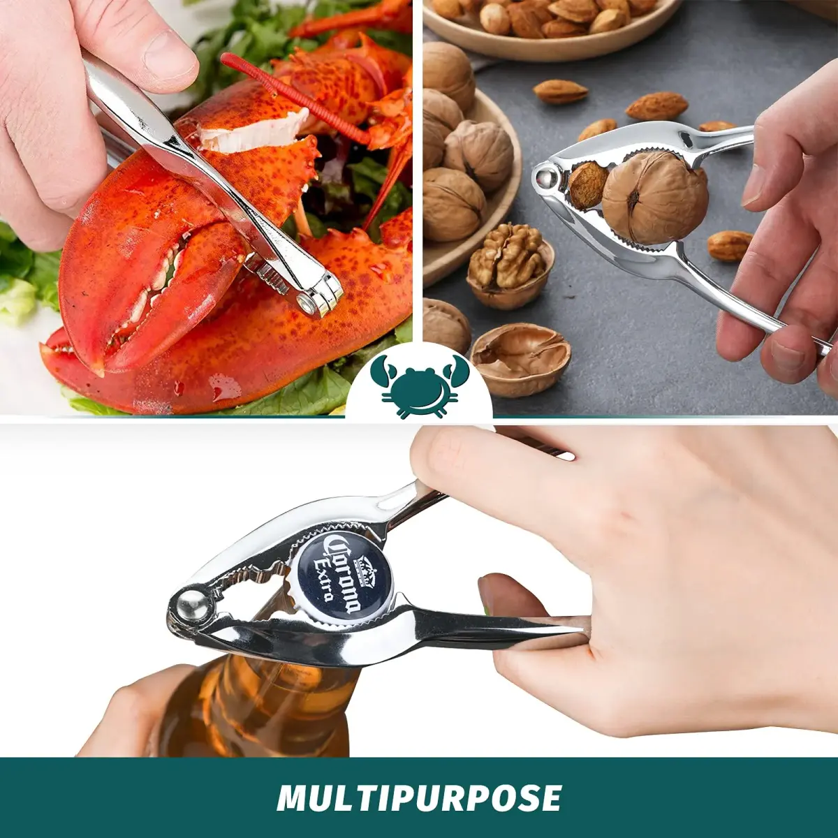 HIWARE Lobster Crackers and Picks Set, 10-Piece Stainless Steel Seafood Tools | Dishwasher Safe - view 7