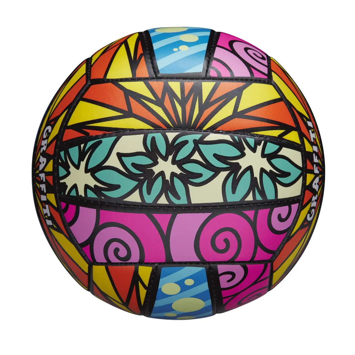 Wilson Graffiti Volleyball Pink/Blue/Yellow 1 Pack | Official Size 5 Indoor Match Play - view 2